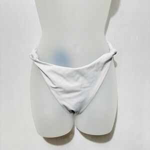 ASOS White Bikini Bottoms Knotted High Leg Swimsuit Sz‎ 8 beach cruise Resort